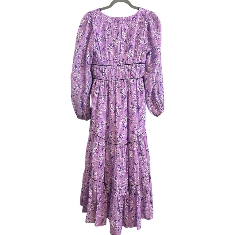 Ulla Johnson Joan Purple Floral Tiered Midi Dress Size 2 - Picture 9 of 10